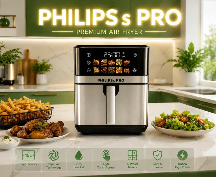 سرخ کن دوالنمت فیلیپس پرو - ظرفیت 15 لیتری تمام استیل سبددار قدرت 3000W وات - مدل PH-1890