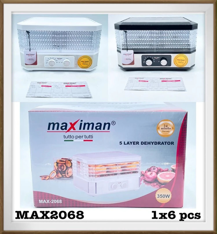 میوه خشک کن مکسی مدل MAX2068 ظرفیت ۵ طبقه
