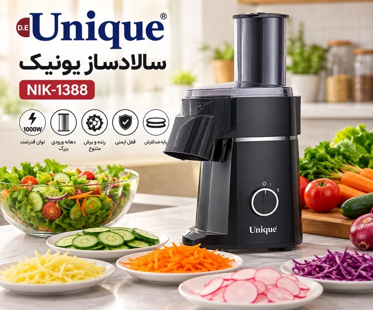 سالادساز یونیک Unique مدل NIK-1388 توان 1000 وات