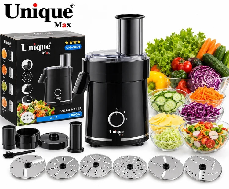 خردکن و سالادساز Unique Max UM-68SM – توان 1000 وات، 6 کاره